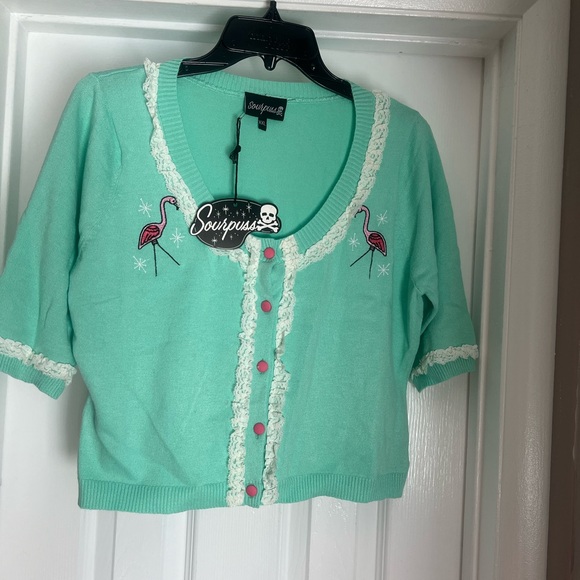 Sourpuss flamingo Cardigan - Picture 3 of 5